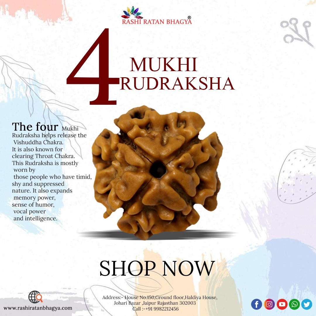 4 Mukhi Rudraksha Beads Online From RashiRatanBhagya at Best Price